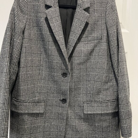 Everlane The Oversized Blazer in Wool Glen Plaid Size 12 - Picture 3 of 12
